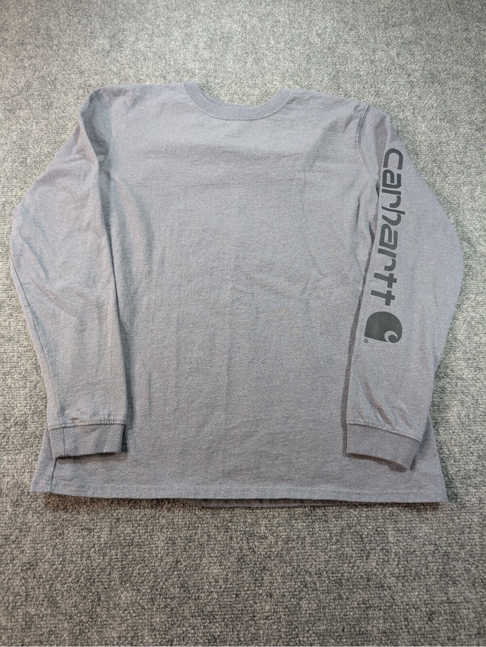 Carhartt Loose Fit LongSleeve T-Shirt Blue Gray Sleeve Logo Work Utility Outdoor